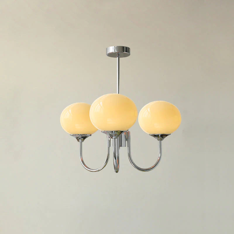 Modern Brass Ceiling Light with Pink Glass Shades