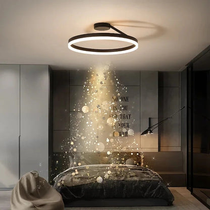 Arisha Modern Circle Flush Mount Ceiling Light – Black/White, LED