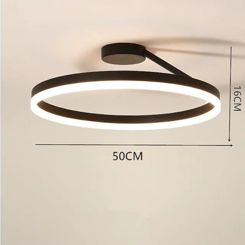 Arisha Modern Circle Flush Mount Ceiling Light – Black/White, LED
