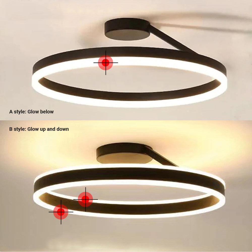 Arisha Modern Circle Flush Mount Ceiling Light – Black/White, LED