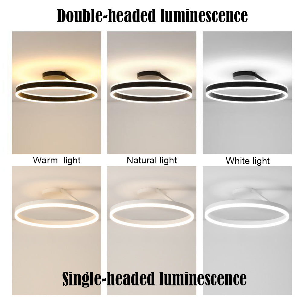 Arisha Modern Circle Flush Mount Ceiling Light – Black/White, LED