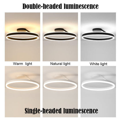 Arisha Modern Circle Flush Mount Ceiling Light – Black/White, LED