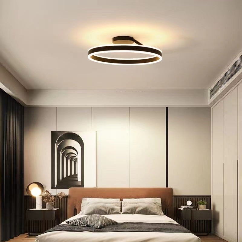 Arisha Modern Circle Flush Mount Ceiling Light – Black/White, LED