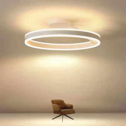 Arisha Modern Circle Flush Mount Ceiling Light – Black/White, LED