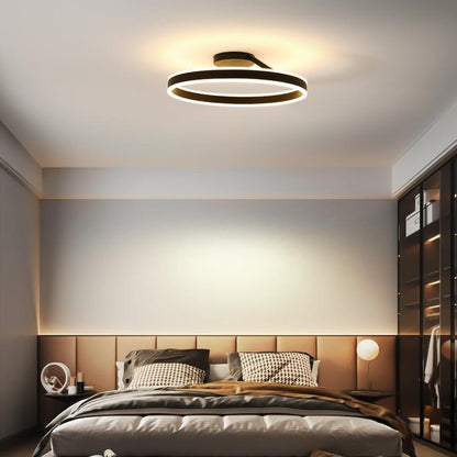 Arisha Modern Circle Flush Mount Ceiling Light – Black/White, LED