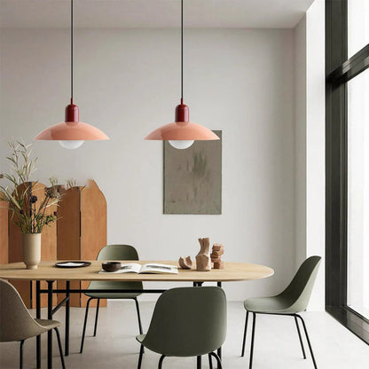 Morandi Modern Metal Pendant Light – Colorful Dome Shade, G9 Base