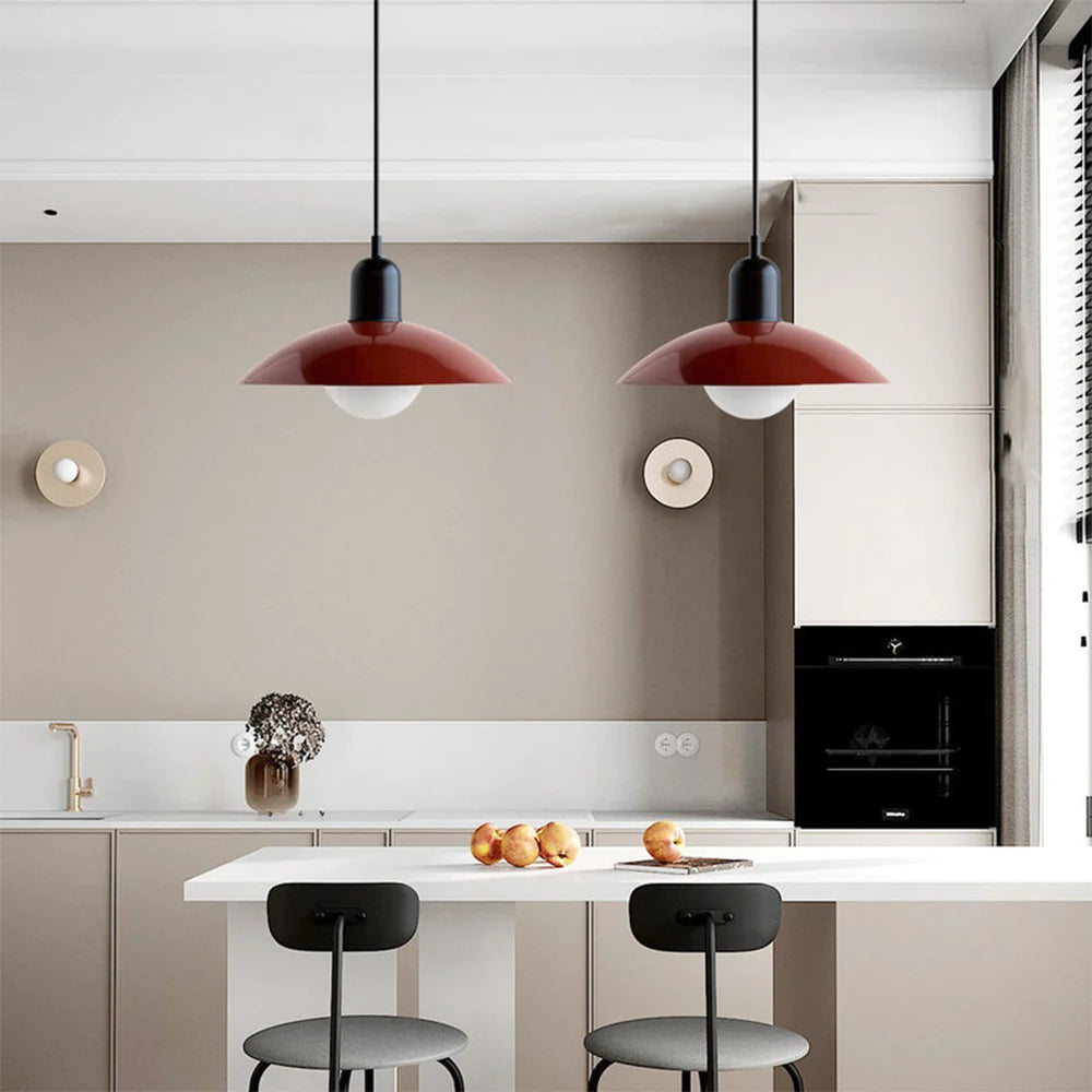 Morandi Modern Metal Pendant Light – Colorful Dome Shade, G9 Base