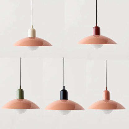 Morandi Modern Metal Pendant Light – Colorful Dome Shade, G9 Base