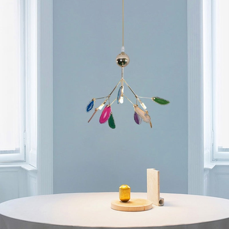 Aurora Gemstone Agate Colourful Chandelier for Bedroom and Living Room