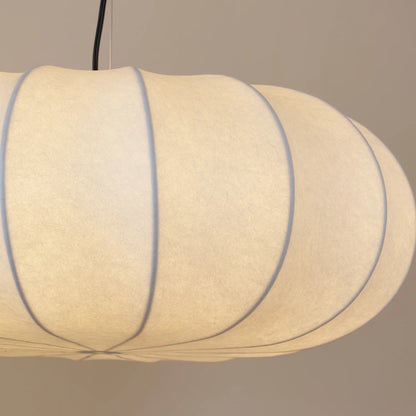 Ozawa Vintage Oblate Silk & Metal Pendant Light – 3 Sizes