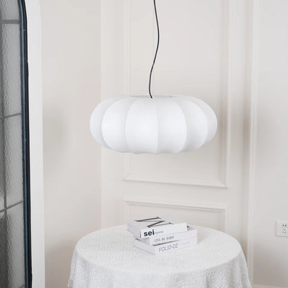 Ozawa Vintage Oblate Silk & Metal Pendant Light – 3 Sizes