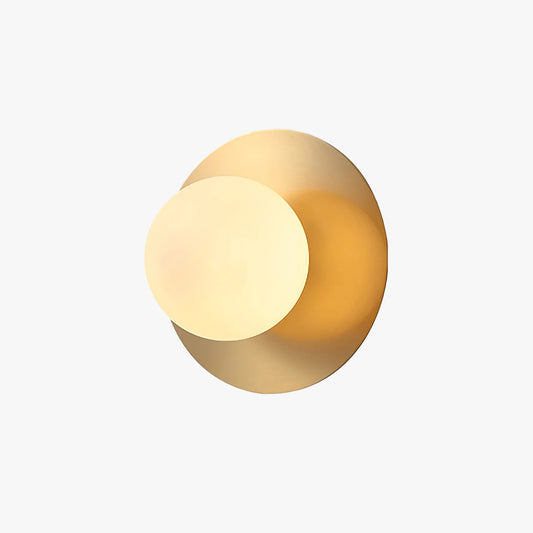 Orr Modern Minimalist Round Glass Wall Light – Black or Brass Finish