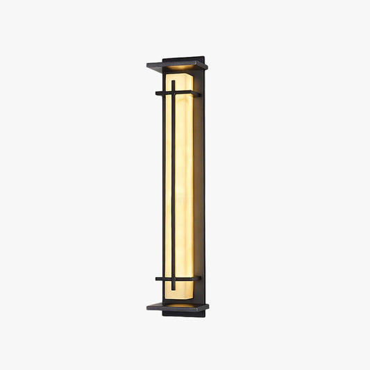 Orr Square Outdoor Wall Light – Metal & Alabaster-Resin IP65 LED