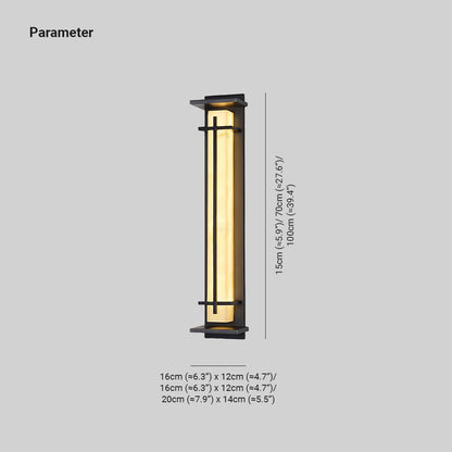 Orr Square Outdoor Wall Light – Metal & Alabaster-Resin IP65 LED