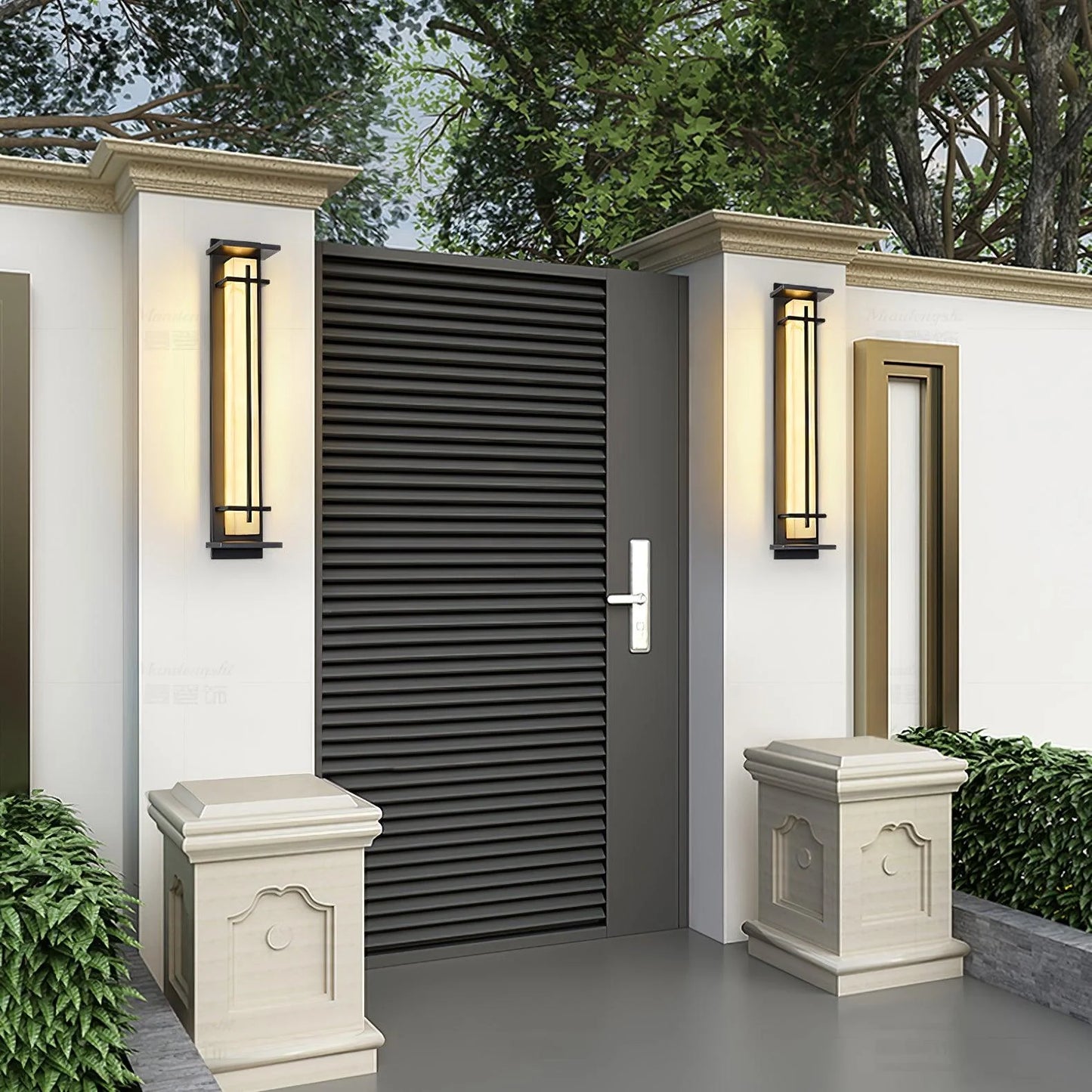 Orr Square Outdoor Wall Light – Metal & Alabaster-Resin IP65 LED