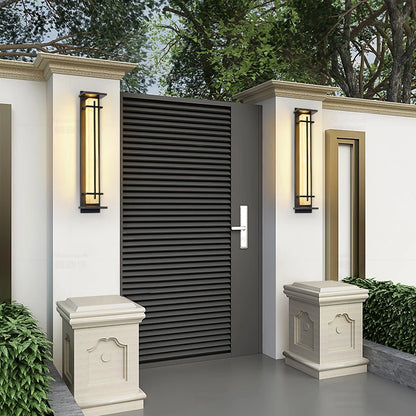 Orr Square Outdoor Wall Light – Metal & Alabaster-Resin IP65 LED