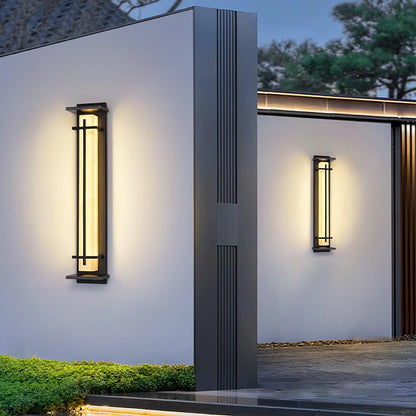 Orr Square Outdoor Wall Light – Metal & Alabaster-Resin IP65 LED