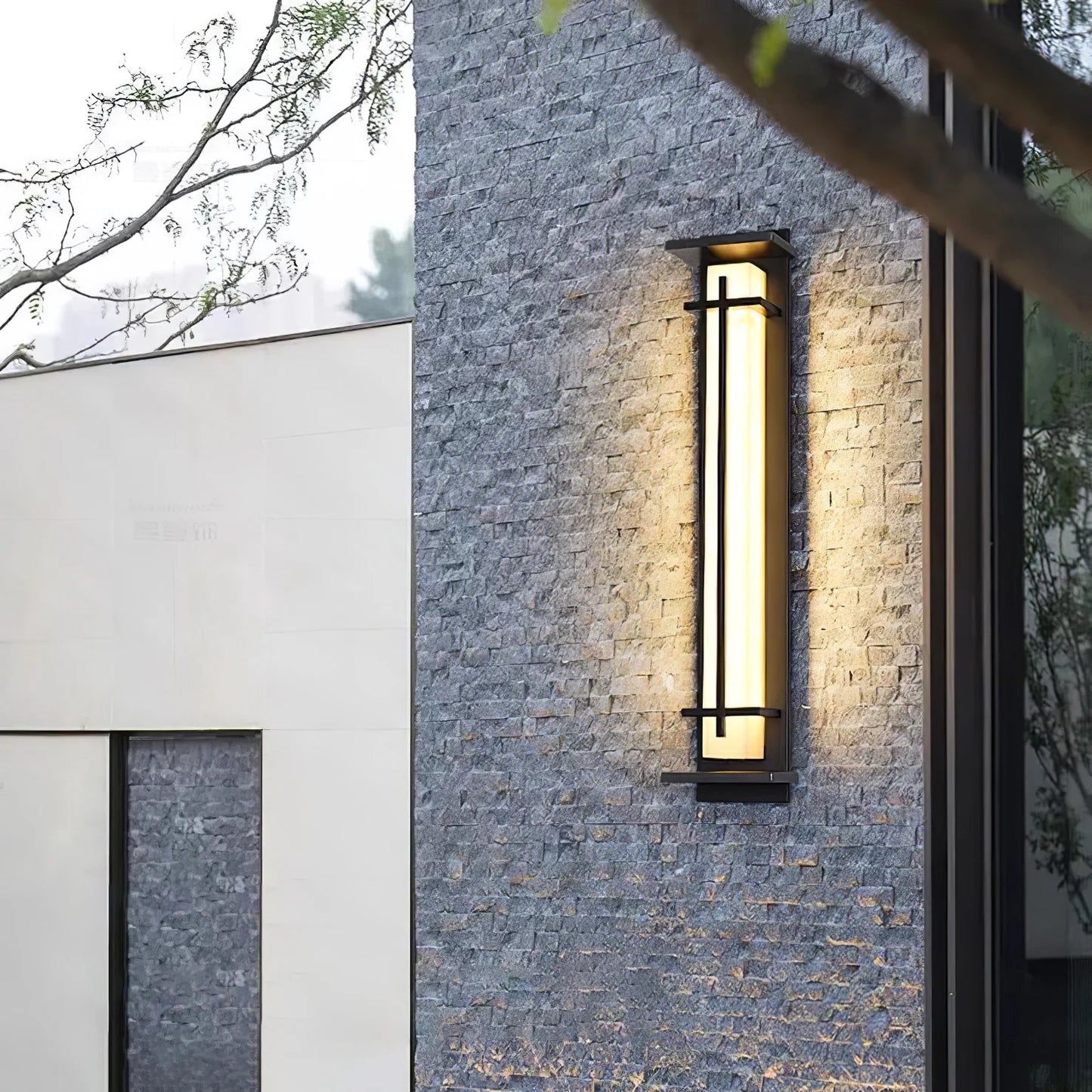 Orr Square Outdoor Wall Light – Metal & Alabaster-Resin IP65 LED
