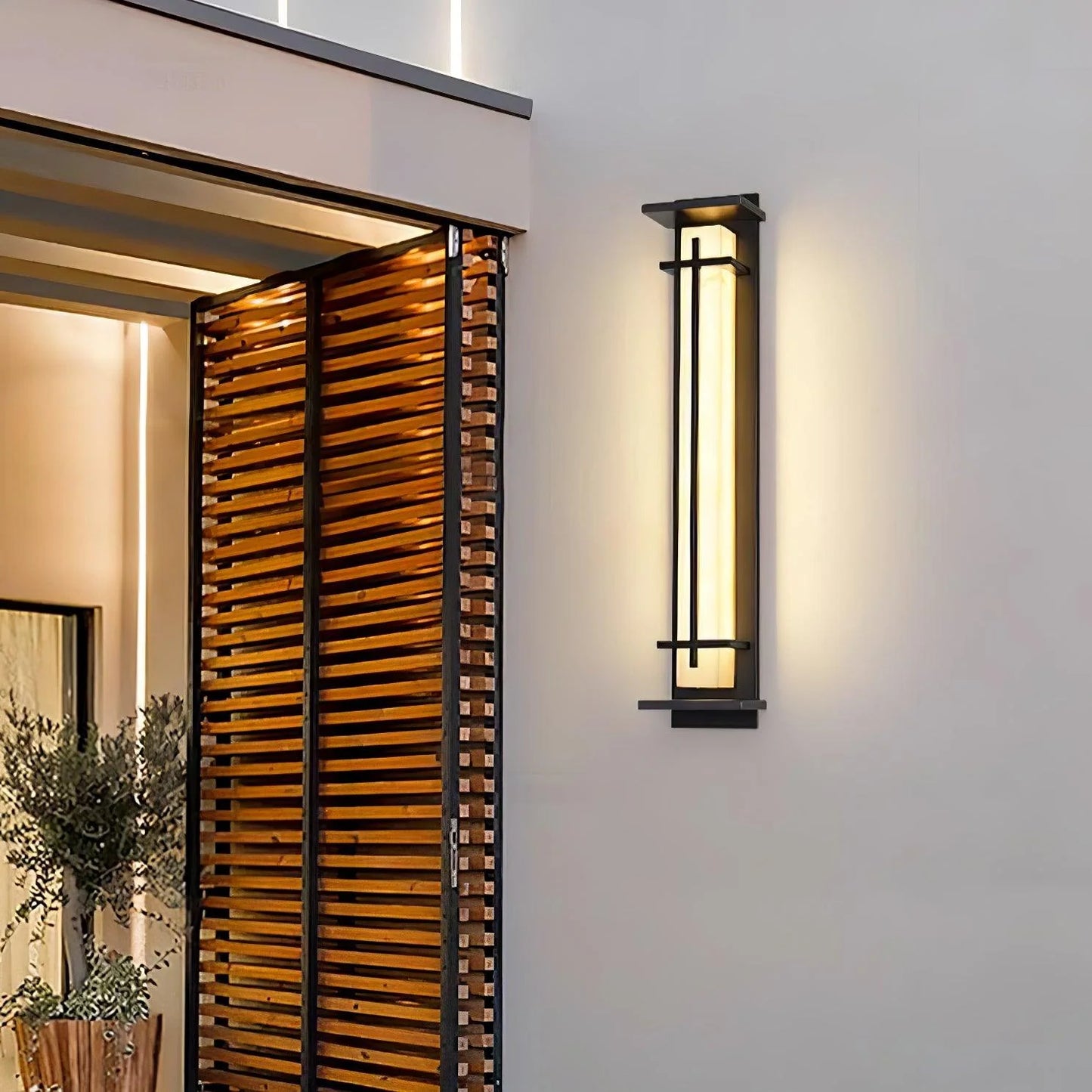 Orr Square Outdoor Wall Light – Metal & Alabaster-Resin IP65 LED