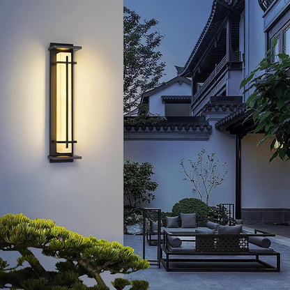 Orr Square Outdoor Wall Light – Metal & Alabaster-Resin IP65 LED