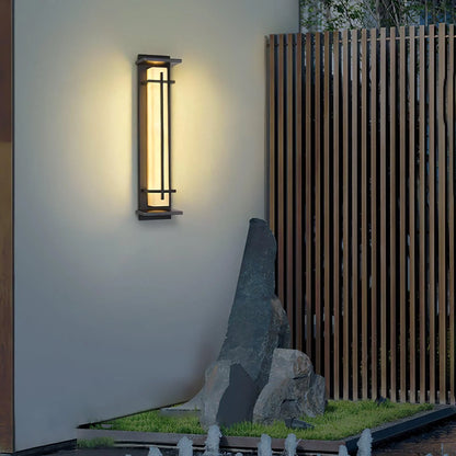 Orr Square Outdoor Wall Light – Metal & Alabaster-Resin IP65 LED