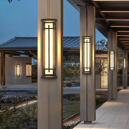 Orr Square Outdoor Wall Light – Metal & Alabaster-Resin IP65 LED