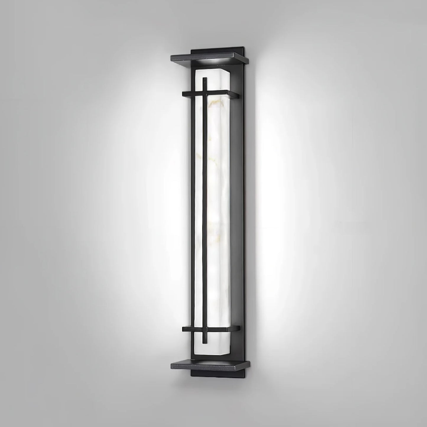 Orr Square Outdoor Wall Light – Metal & Alabaster-Resin IP65 LED