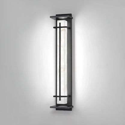 Orr Square Outdoor Wall Light – Metal & Alabaster-Resin IP65 LED