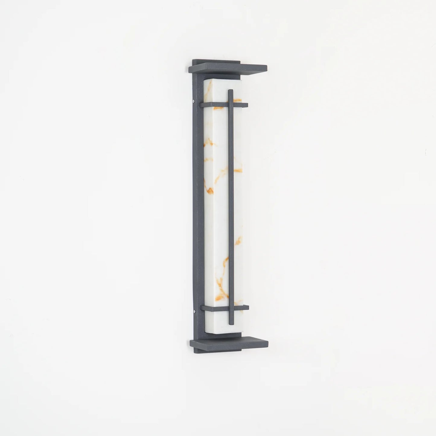 Orr Square Outdoor Wall Light – Metal & Alabaster-Resin IP65 LED