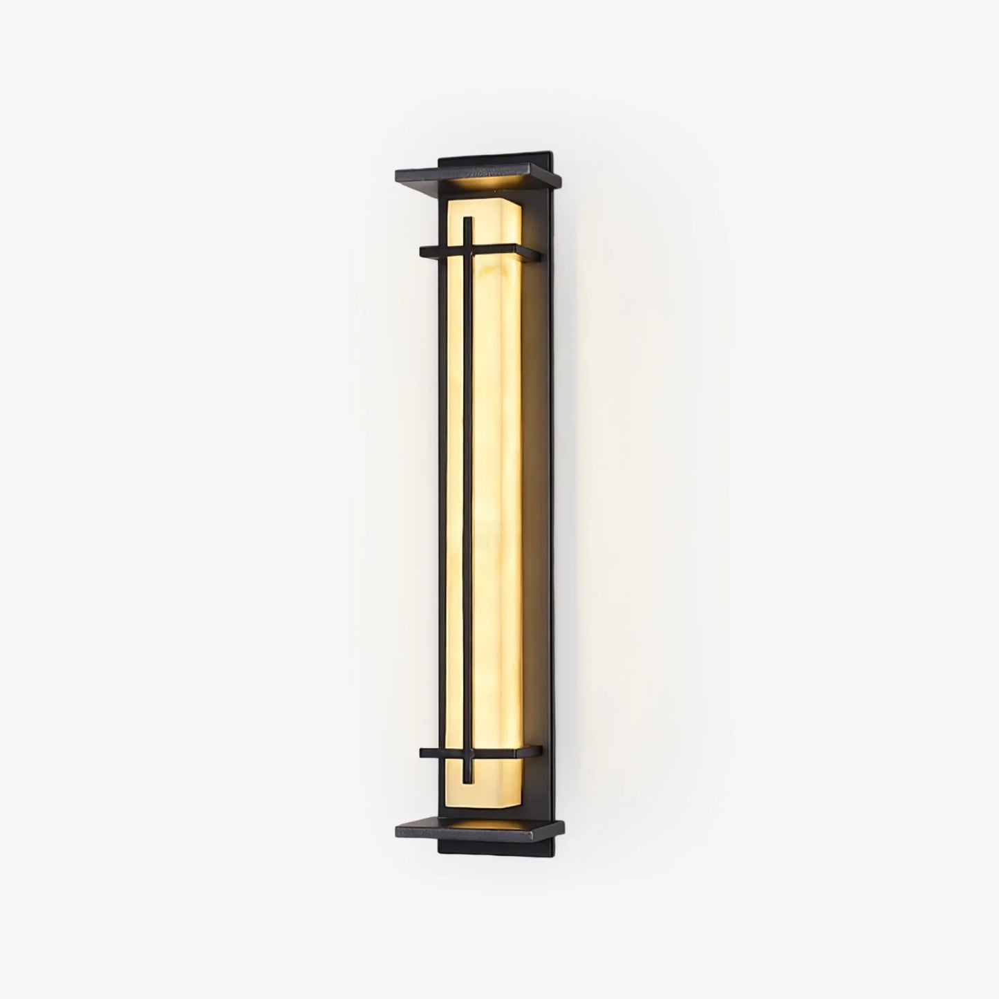Orr Square Outdoor Wall Light – Metal & Alabaster-Resin IP65 LED