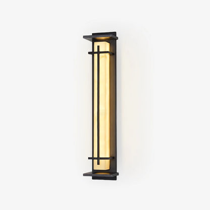 Orr Square Outdoor Wall Light – Metal & Alabaster-Resin IP65 LED