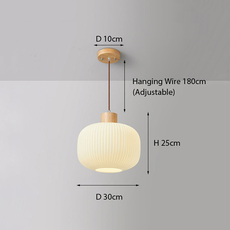 Ozawa Modern Wood & Glass Pendant Light – 2 Styles, 3 Sizes
