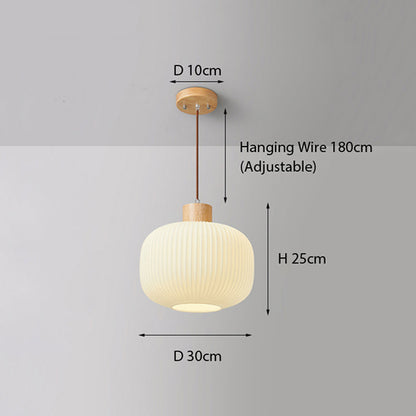 Ozawa Modern Wood & Glass Pendant Light – 2 Styles, 3 Sizes