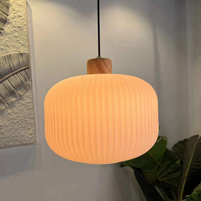 Ozawa Modern Wood & Glass Pendant Light – 2 Styles, 3 Sizes