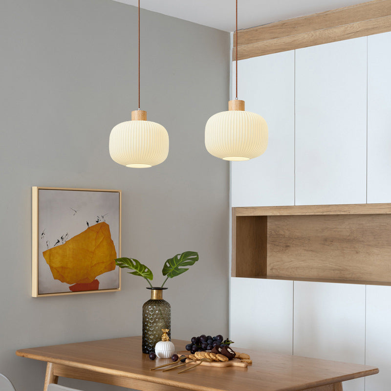 Ozawa Modern Wood & Glass Pendant Light – 2 Styles, 3 Sizes