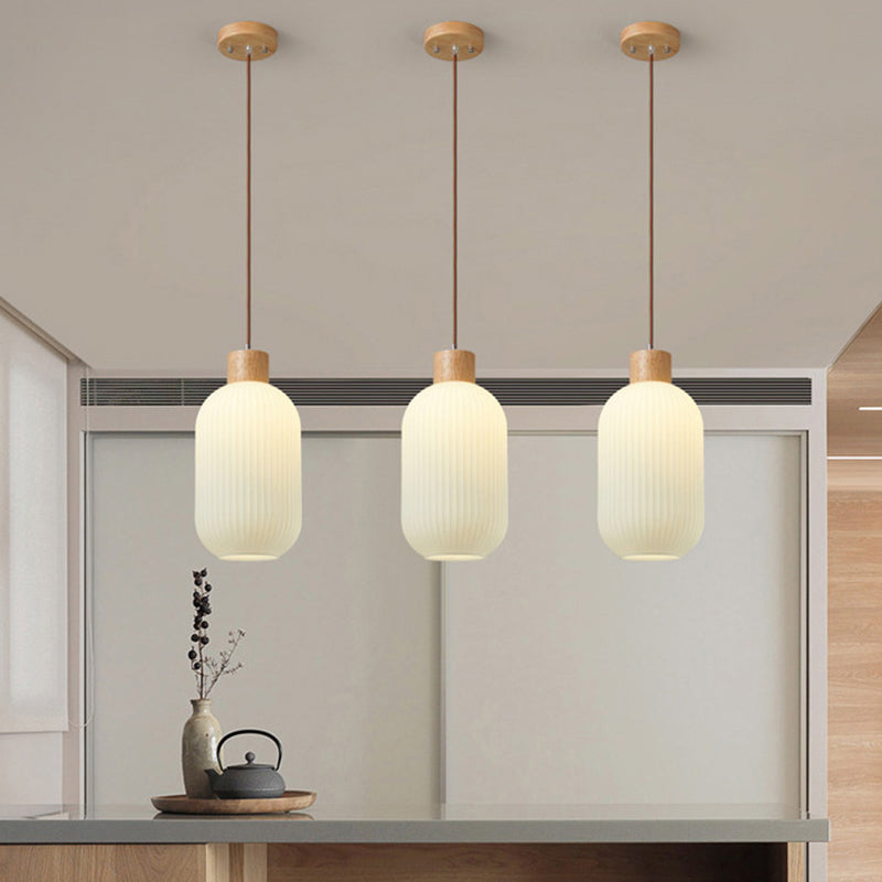 Ozawa Modern Wood & Glass Pendant Light – 2 Styles, 3 Sizes