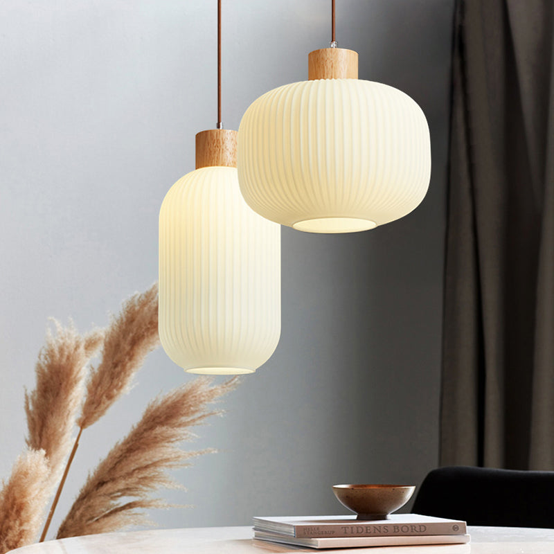 Ozawa Modern Wood & Glass Pendant Light – 2 Styles, 3 Sizes