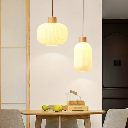 Ozawa Modern Wood & Glass Pendant Light – 2 Styles, 3 Sizes