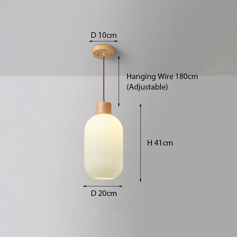 Ozawa Modern Wood & Glass Pendant Light – 2 Styles, 3 Sizes