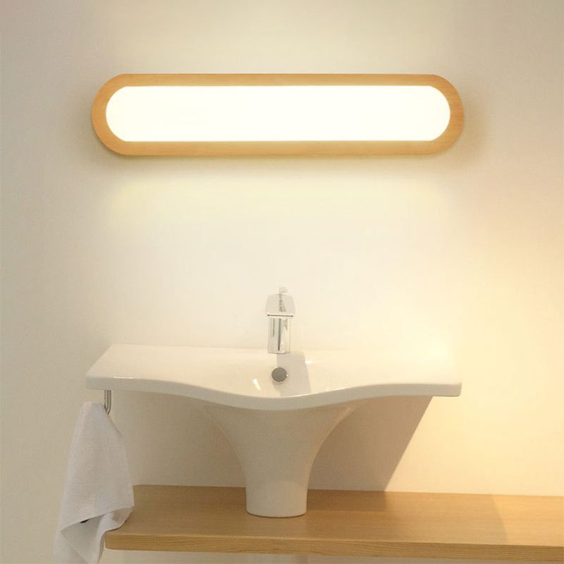 Ozawa Rectangular Wooden Wall Lamp – 21.7" LED, 3-Colour Switch