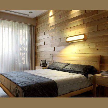 Ozawa Rectangular Wooden Wall Lamp – 21.7" LED, 3-Colour Switch