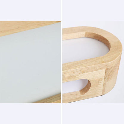 Ozawa Rectangular Wooden Wall Lamp – 21.7" LED, 3-Colour Switch
