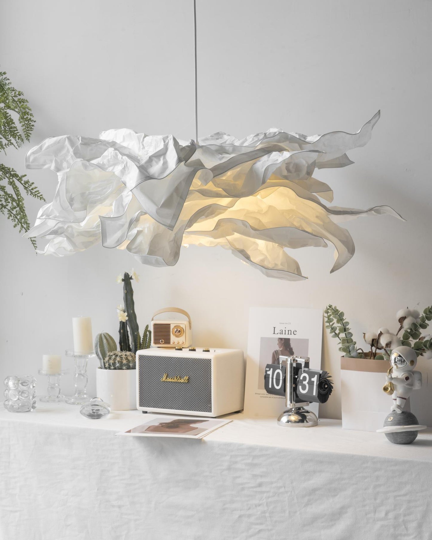 Origami Paper Pendant Light – Adjustable Sculptural Ceiling Lamp (E27)