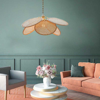 Ritta Rattan Willow Weave Pendant Light – French-Country Style, S/L
