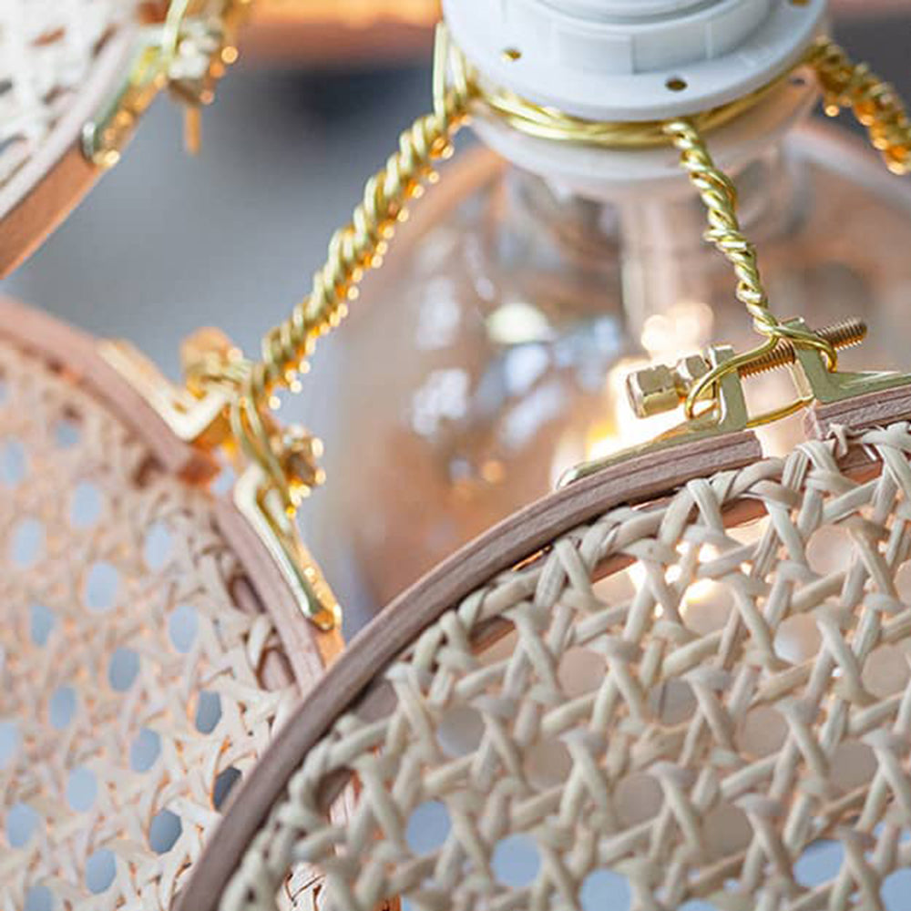 Ritta Rattan Willow Weave Pendant Light – French-Country Style, S/L