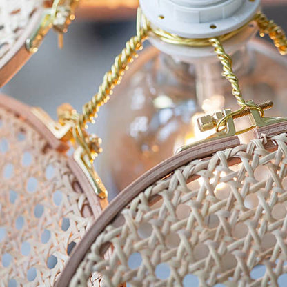 Ritta Rattan Willow Weave Pendant Light – French-Country Style, S/L
