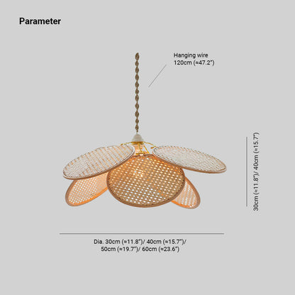 Ritta Rattan Willow Weave Pendant Light – French-Country Style, S/L