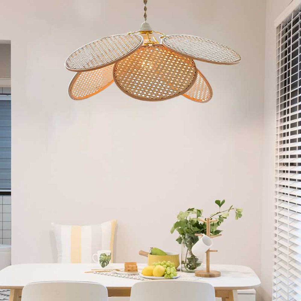 Ritta Rattan Willow Weave Pendant Light – French-Country Style, S/L