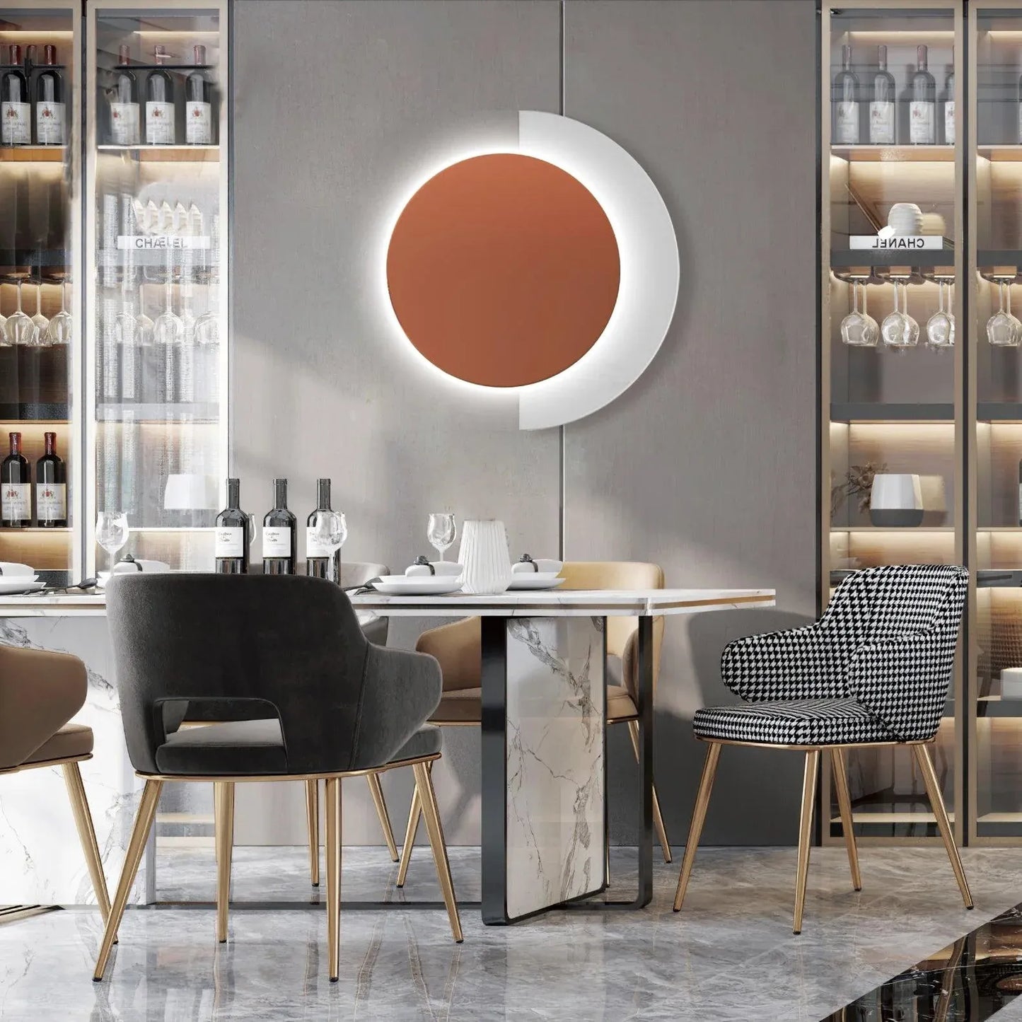 Edge Rounded Acrylic Wall Light – Minimalist Metal Fixture