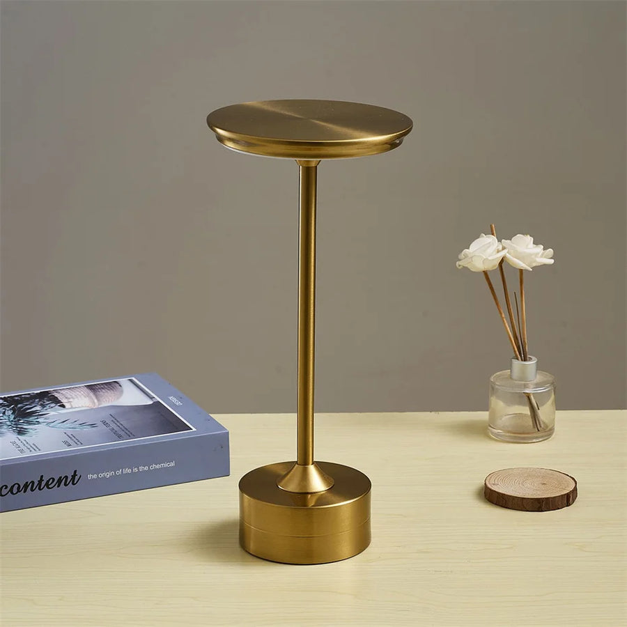 Metal Touch Lamp – Portable, Rechargeable, 3 Light Settings